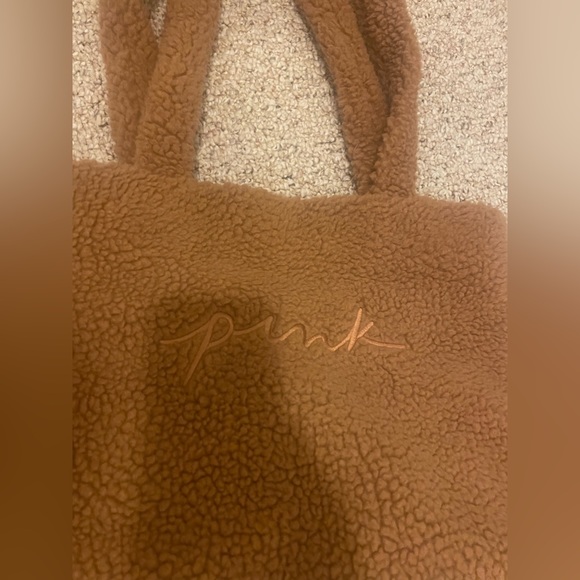 Victoria Secret PINK Fuzzy Cozy
Brown Plush Sherpa Tote Bag - Picture 2 of 4